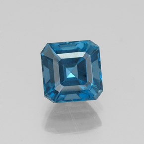 Topazio naturale blu da 1,58 ct, taglio smeraldo, VVS-VS
