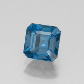 Topazio naturale blu da 1,58 ct, taglio smeraldo, VVS-VS