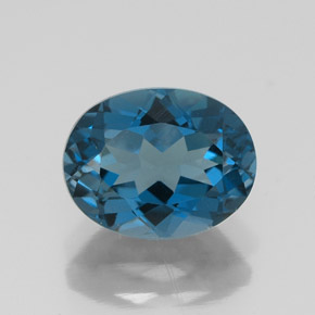 Topazio naturale blu da 2,61 ct, taglio ovale, VVS-VS