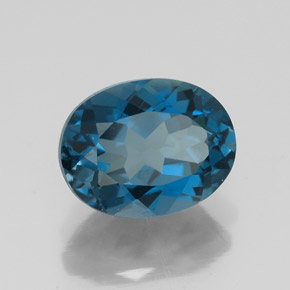 Topazio naturale blu da 2,61 ct, taglio ovale, VVS-VS