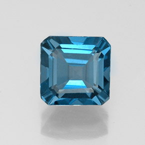 Topazio naturale blu da 1,30 ct, taglio smeraldo, VVS-VS