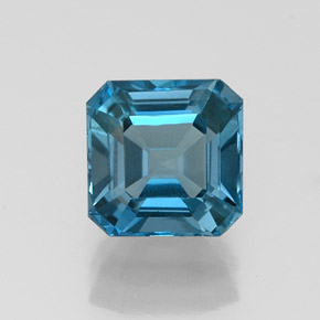 Topazio naturale blu da 1,44 ct, taglio smeraldo, VVS