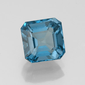 Topazio naturale blu da 1,44 ct, taglio smeraldo, VVS