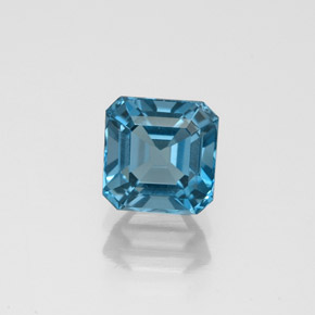 Topazio naturale blu da 1,65 ct, taglio smeraldo, VVS