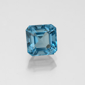 Topazio naturale blu da 1,65 ct, taglio smeraldo, VVS