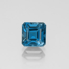 Topazio naturale blu da 1,44 ct, taglio smeraldo, VVS