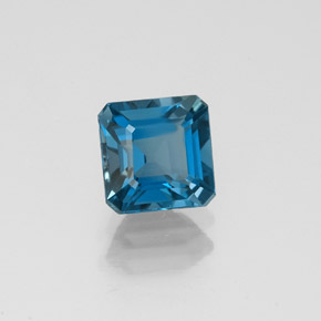 Topazio naturale blu da 1,44 ct, taglio smeraldo, VVS