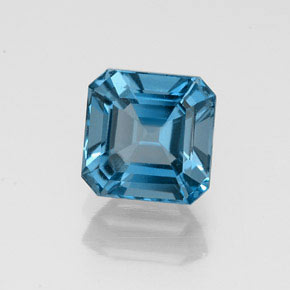Topazio naturale blu da 1,47 ct, taglio smeraldo, VVS