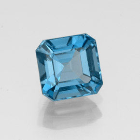 Topazio naturale blu da 1,47 ct, taglio smeraldo, VVS