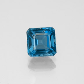 Topazio naturale blu da 1,37 ct, taglio smeraldo, VVS-VS