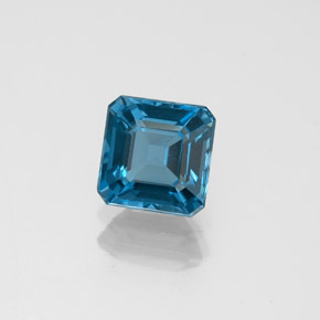 Topazio naturale blu da 1,37 ct, taglio smeraldo, VVS-VS