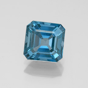 Topazio naturale blu da 1,23 ct, taglio smeraldo, VS