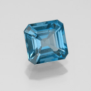 Topazio naturale blu da 1,23 ct, taglio smeraldo, VS