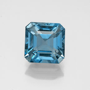 Topazio naturale blu da 1,37 ct, taglio smeraldo, VS