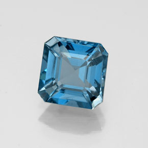 Topazio naturale blu da 1,37 ct, taglio smeraldo, VS