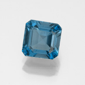 Topazio naturale blu da 1,50 ct, taglio smeraldo, VS