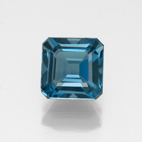 Topazio naturale blu da 1,35 ct, taglio smeraldo, VVS