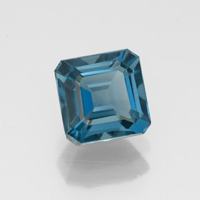 Topazio naturale blu da 1,35 ct, taglio smeraldo, VVS