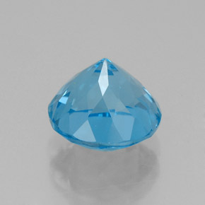 Topazio naturale blu da 2,78 ct, taglio rotondo, VVS