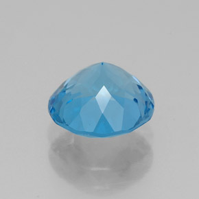 Topazio naturale blu da 2,24 ct, taglio rotondo, VVS