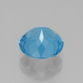 Topazio naturale blu da 2,30 ct, taglio rotondo, VVS