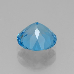 Topazio naturale blu da 2,21 ct, taglio rotondo, VVS