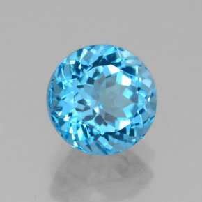 Topazio naturale blu da 2,59 ct, taglio rotondo, VVS