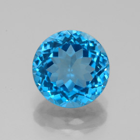 Topazio naturale blu da 2,69 ct, taglio rotondo, VVS