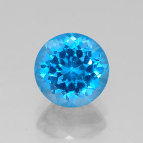 Topazio naturale blu da 2,80 ct, taglio rotondo, VVS