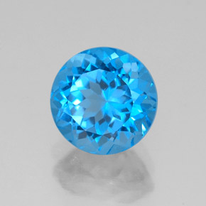 Topazio naturale blu da 2,80 ct, taglio rotondo, VVS