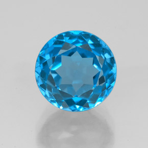 Topazio naturale blu da 4,17 ct, taglio rotondo, VVS-VS