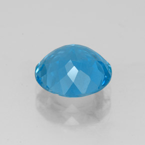 Topazio naturale blu da 3,09 ct, taglio rotondo, VVS