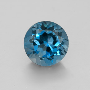Topazio naturale blu da 1,98 ct, taglio rotondo, VVS