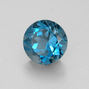 Topazio naturale blu da 1,98 ct, taglio rotondo, VVS