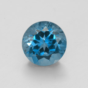 Topazio naturale blu da 2,03 ct, taglio rotondo, VVS
