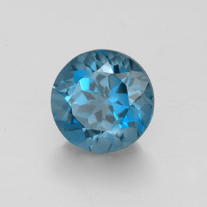 Topazio naturale blu da 2,03 ct, taglio rotondo, VVS
