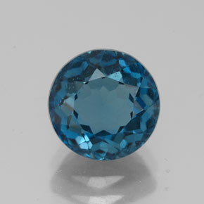 Topazio naturale blu da 2,61 ct, taglio rotondo, VS