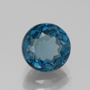 Topazio naturale blu da 2,61 ct, taglio rotondo, VS