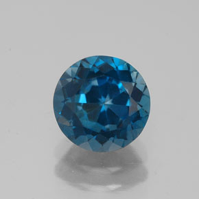 Topazio naturale blu da 1,87 ct, taglio rotondo, VS