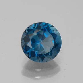 Topazio naturale blu da 1,87 ct, taglio rotondo, VS