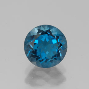 Topazio naturale blu da 1,74 ct, taglio rotondo, VS