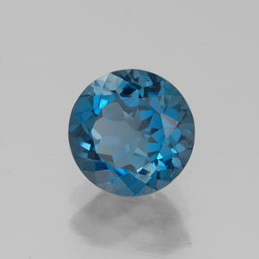 Topazio naturale blu da 1,74 ct, taglio rotondo, VS