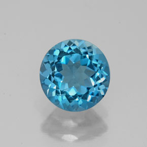 Topazio naturale blu da 1,63 ct, taglio rotondo, VS