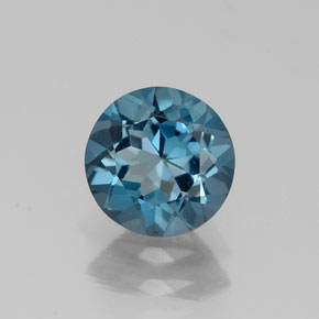 Topazio naturale blu da 1,46 ct, taglio rotondo, VVS-VS
