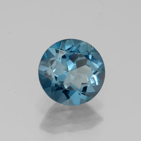 Topazio naturale blu da 1,46 ct, taglio rotondo, VVS-VS