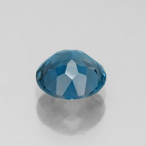 Topazio naturale blu da 1,55 ct, taglio rotondo, VVS-VS
