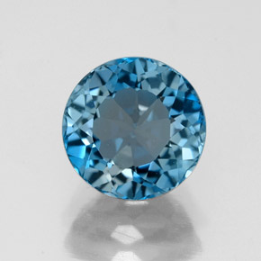 Topazio naturale blu da 2,85 ct, taglio rotondo, VVS