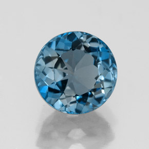 Topazio naturale blu da 2,85 ct, taglio rotondo, VVS