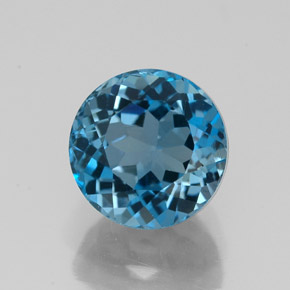 Topazio naturale blu da 3,19 ct, taglio rotondo, VVS