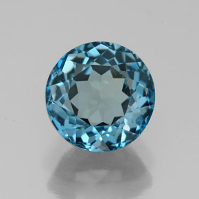 Topazio naturale blu da 2,73 ct, taglio rotondo, VVS